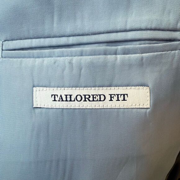 Charles Tyrwhitt Mens Suit 2 Piece US 38R pants 34 x 32L Navy Striped 100% wool - Picture 10 of 14